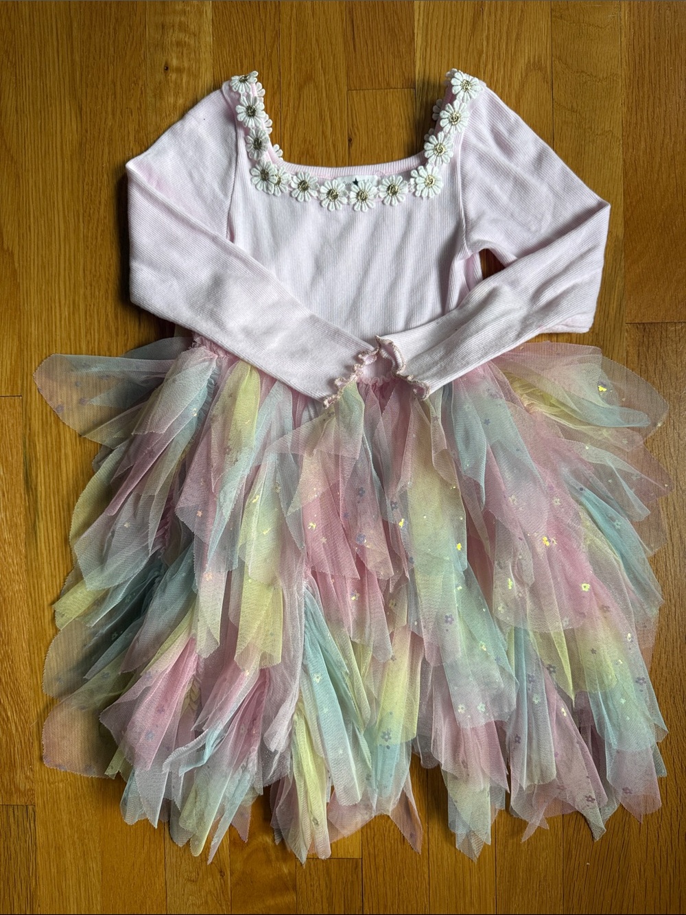 Petite Hailey Pink and Rainbow Tutu Dress size 5.